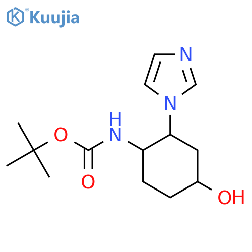 tert-butyl N-[4-hydroxy-2-(1H-imidazol-1-yl)cyclohexyl]carbamate structure