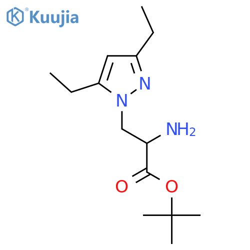 tert-butyl 2-amino-3-(3,5-diethyl-1H-pyrazol-1-yl)propanoate structure