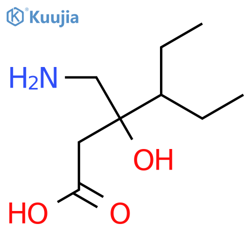 3-(aminomethyl)-4-ethyl-3-hydroxyhexanoic acid structure