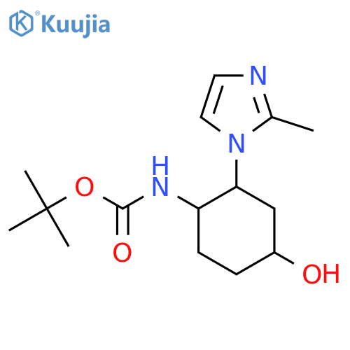 tert-butyl N-[4-hydroxy-2-(2-methyl-1H-imidazol-1-yl)cyclohexyl]carbamate structure