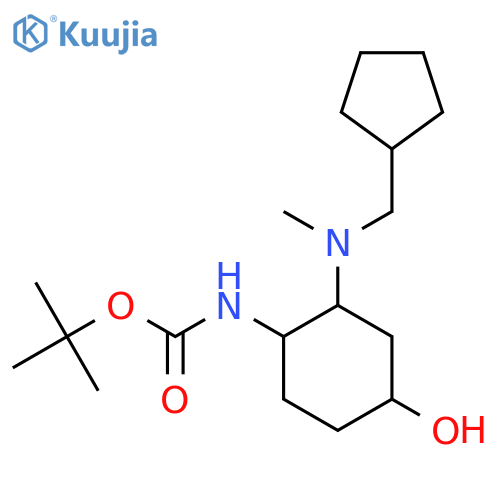 tert-butyl N-{2-[(cyclopentylmethyl)(methyl)amino]-4-hydroxycyclohexyl}carbamate structure