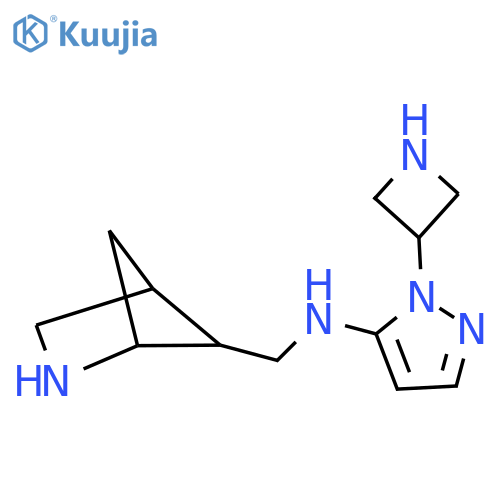 N-({2-azabicyclo2.1.1hexan-5-yl}methyl)-1-(azetidin-3-yl)-1H-pyrazol-5-amine structure