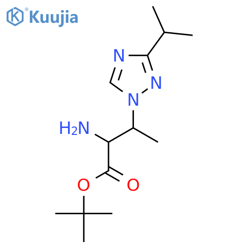 tert-butyl 2-amino-3-3-(propan-2-yl)-1H-1,2,4-triazol-1-ylbutanoate structure