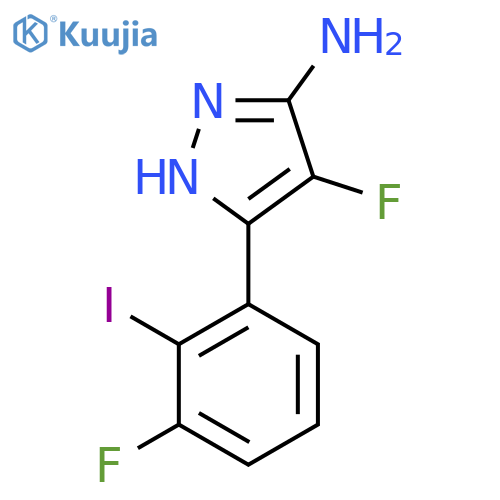 4-fluoro-5-(3-fluoro-2-iodophenyl)-1H-pyrazol-3-amine structure
