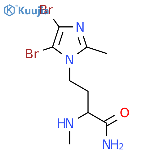 4-(4,5-dibromo-2-methyl-1H-imidazol-1-yl)-2-(methylamino)butanamide structure