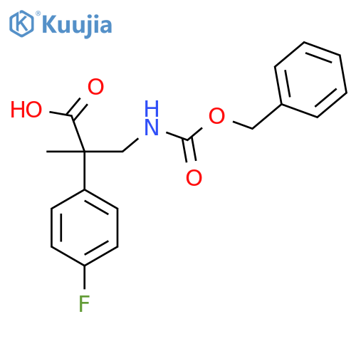 2-(4-Fluorophenyl)-2-methyl-3-(phenylmethoxycarbonylamino)propanoic acid structure