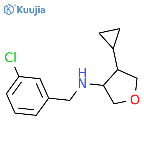 N-(3-chlorophenyl)methyl-4-cyclopropyloxolan-3-amine structure