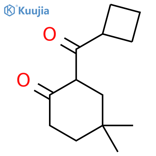 2-cyclobutanecarbonyl-4,4-dimethylcyclohexan-1-one structure