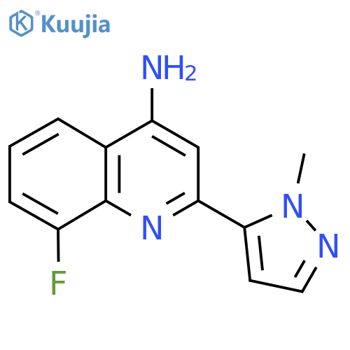 8-fluoro-2-(1-methyl-1H-pyrazol-5-yl)quinolin-4-amine structure