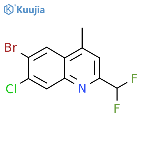 6-Bromo-7-chloro-2-(difluoromethyl)-4-methylquinoline structure