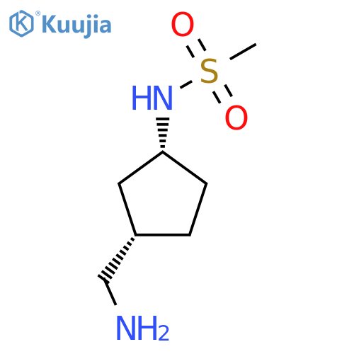 rac-N-[(1R,3S)-3-(aminomethyl)cyclopentyl]methanesulfonamide structure