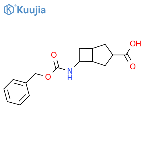 6-{[(Benzyloxy)carbonyl]amino}bicyclo[3.2.0]heptane-3-carboxylic acid structure