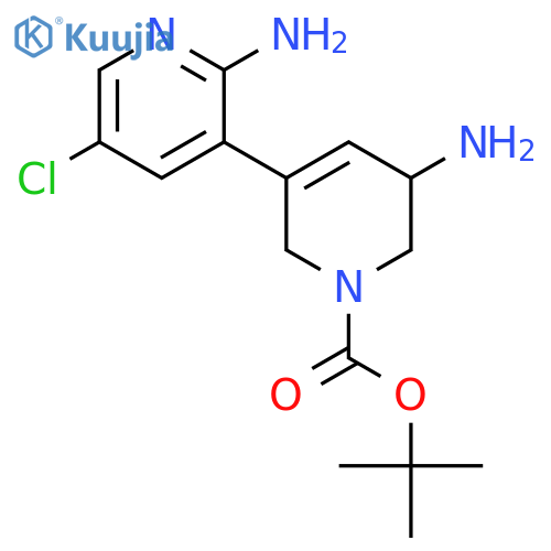 Tert-butyl 3-amino-5-(2-amino-5-chloropyridin-3-yl)-1,2,3,6-tetrahydropyridine-1-carboxylate structure