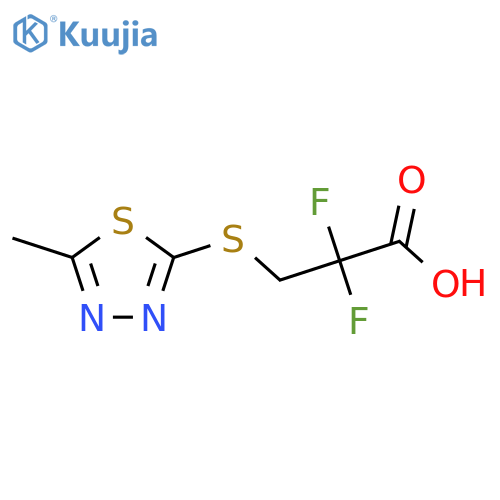 Propanoic acid, 2,2-difluoro-3-[(5-methyl-1,3,4-thiadiazol-2-yl)thio]- structure