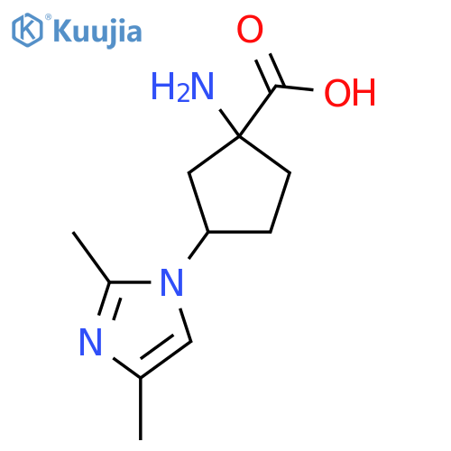 1-amino-3-(2,4-dimethyl-1H-imidazol-1-yl)cyclopentane-1-carboxylic acid structure