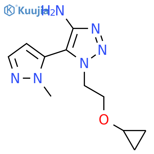 1-(2-cyclopropoxyethyl)-5-(1-methyl-1H-pyrazol-5-yl)-1H-1,2,3-triazol-4-amine structure