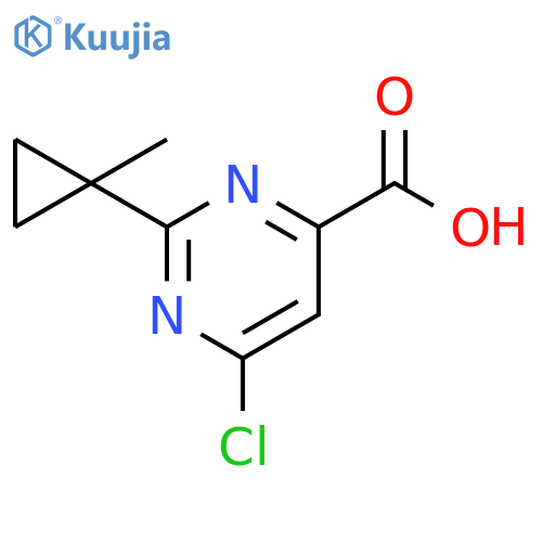 4-Pyrimidinecarboxylic acid, 6-chloro-2-(1-methylcyclopropyl)- structure