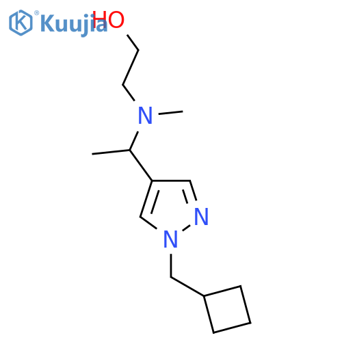 2-({1-[1-(cyclobutylmethyl)-1H-pyrazol-4-yl]ethyl}(methyl)amino)ethan-1-ol structure