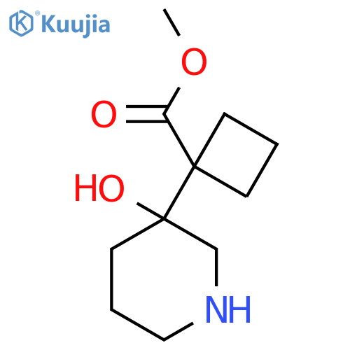 Methyl 1-(3-hydroxypiperidin-3-yl)cyclobutane-1-carboxylate structure