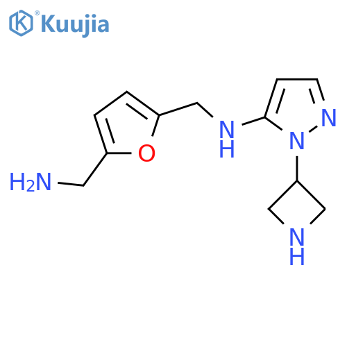 N-{5-(aminomethyl)furan-2-ylmethyl}-1-(azetidin-3-yl)-1H-pyrazol-5-amine structure