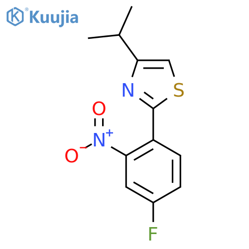 2-(4-Fluoro-2-nitrophenyl)-4-(propan-2-yl)-1,3-thiazole structure