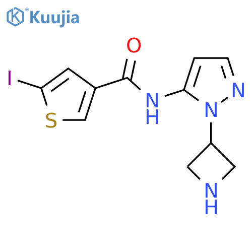 N-1-(azetidin-3-yl)-1H-pyrazol-5-yl-5-iodothiophene-3-carboxamide structure