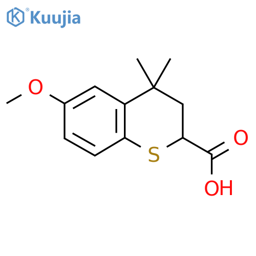 6-methoxy-4,4-dimethyl-3,4-dihydro-2H-1-benzothiopyran-2-carboxylic acid structure