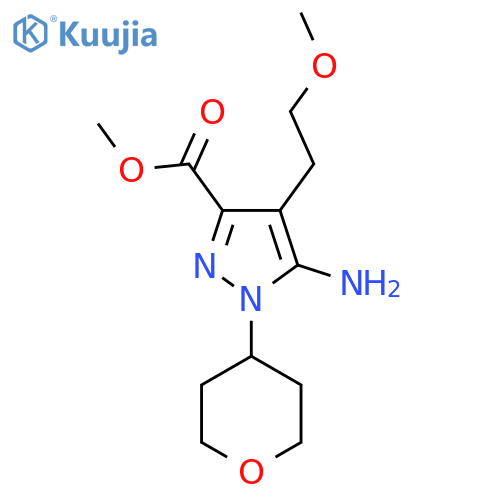 methyl 5-amino-4-(2-methoxyethyl)-1-(oxan-4-yl)-1H-pyrazole-3-carboxylate structure