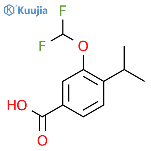 3-(difluoromethoxy)-4-(propan-2-yl)benzoic acid structure