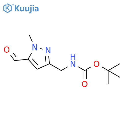 tert-butyl N-[(5-formyl-1-methyl-1H-pyrazol-3-yl)methyl]carbamate structure