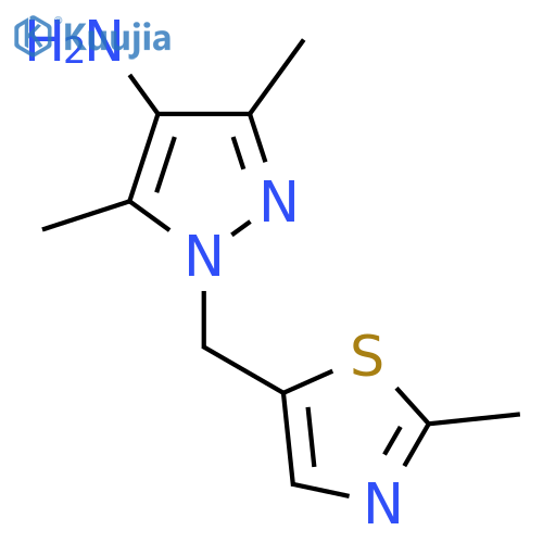 3,5-dimethyl-1-(2-methyl-1,3-thiazol-5-yl)methyl-1H-pyrazol-4-amine structure
