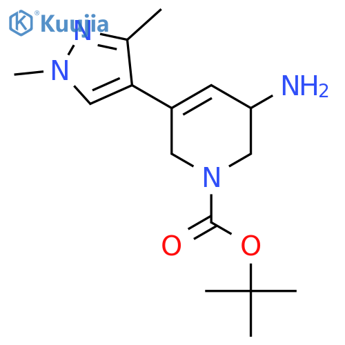 tert-butyl 3-amino-5-(1,3-dimethyl-1H-pyrazol-4-yl)-1,2,3,6-tetrahydropyridine-1-carboxylate structure