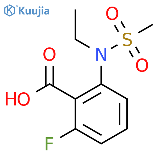 2-(N-ethylmethanesulfonamido)-6-fluorobenzoic acid structure