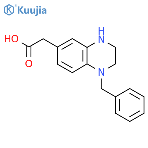 2-(1-Benzyl-1,2,3,4-tetrahydroquinoxalin-6-yl)acetic acid structure