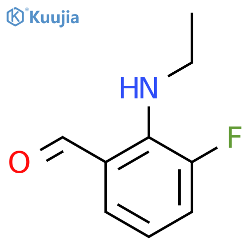 2-(Ethylamino)-3-fluorobenzaldehyde structure