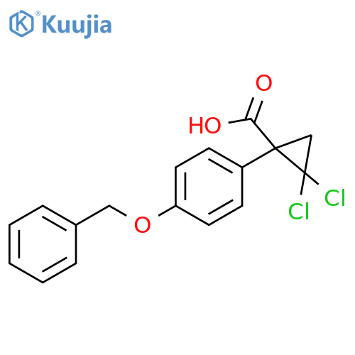 Cyclopropanecarboxylic acid, 2,2-dichloro-1-[4-(phenylmethoxy)phenyl]- structure