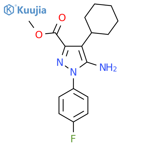 methyl 5-amino-4-cyclohexyl-1-(4-fluorophenyl)-1H-pyrazole-3-carboxylate structure