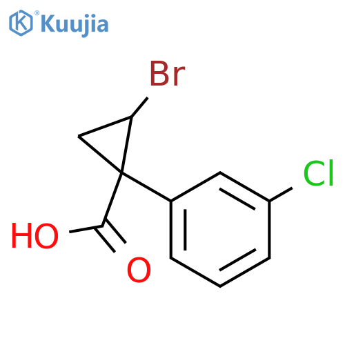 Cyclopropanecarboxylic acid, 2-bromo-1-(3-chlorophenyl)- structure