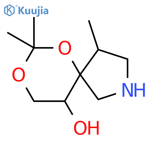 4,7,7-trimethyl-6,8-dioxa-2-azaspiro4.5decan-10-ol structure