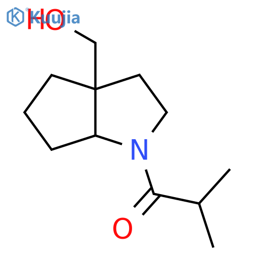 1-[3a-(Hydroxymethyl)-octahydrocyclopenta[b]pyrrol-1-yl]-2-methylpropan-1-one structure