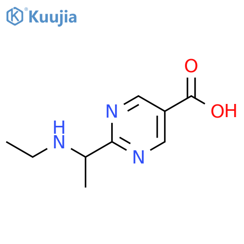 5-Pyrimidinecarboxylic acid, 2-[1-(ethylamino)ethyl]- structure