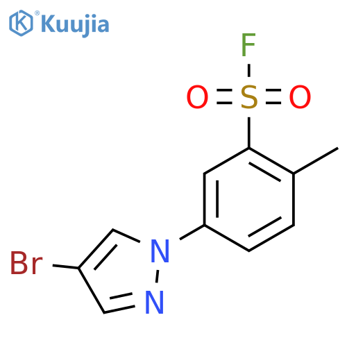 5-(4-bromo-1H-pyrazol-1-yl)-2-methylbenzene-1-sulfonyl fluoride structure
