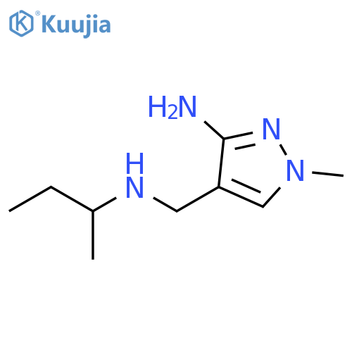 1H-Pyrazole-4-methanamine, 3-amino-1-methyl-N-(1-methylpropyl)- structure