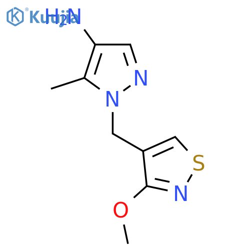1-(3-methoxy-1,2-thiazol-4-yl)methyl-5-methyl-1H-pyrazol-4-amine structure