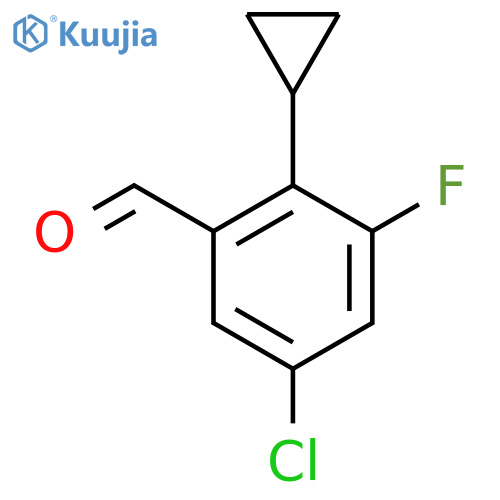 5-chloro-2-cyclopropyl-3-fluorobenzaldehyde structure