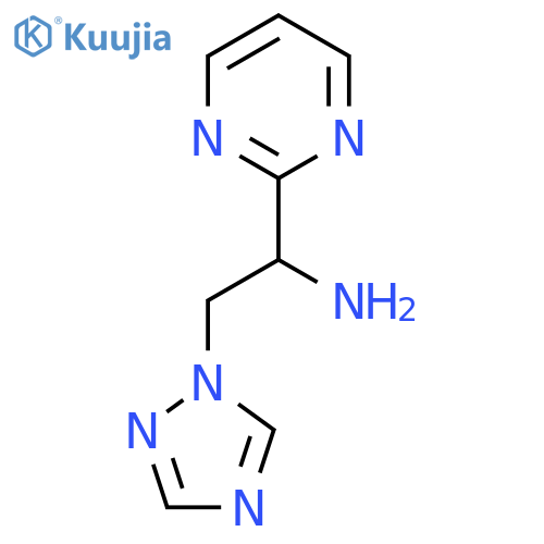 1-(pyrimidin-2-yl)-2-(1H-1,2,4-triazol-1-yl)ethan-1-amine structure