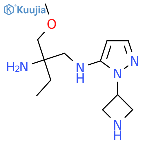 N-2-amino-2-(methoxymethyl)butyl-1-(azetidin-3-yl)-1H-pyrazol-5-amine structure