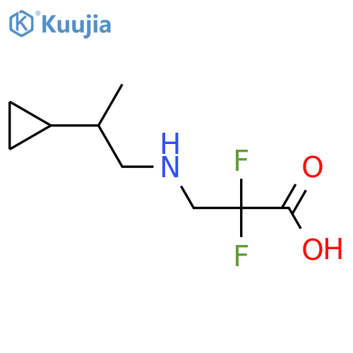 Propanoic acid, 3-[(2-cyclopropylpropyl)amino]-2,2-difluoro- structure