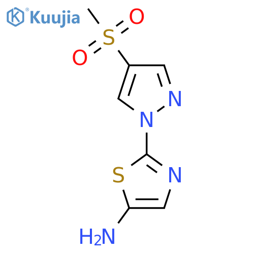 2-(4-methanesulfonyl-1H-pyrazol-1-yl)-1,3-thiazol-5-amine structure