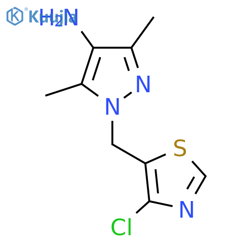 1-(4-chloro-1,3-thiazol-5-yl)methyl-3,5-dimethyl-1H-pyrazol-4-amine structure